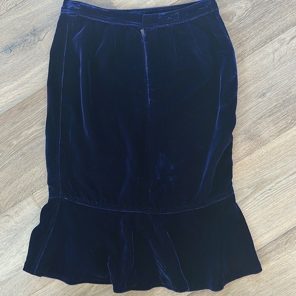 YSL Skirt Vintage Yves Saint Laurent Rive Gauche Velvet Skirt - Picture 3 of 3